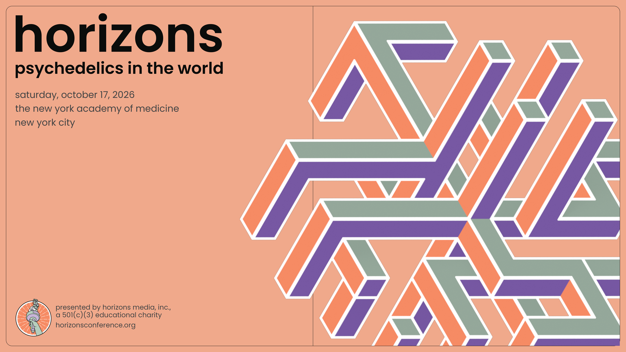 Horizons — Psychedelics in the World. Saturday, October 17, 2026, at the New York Academy of Medicine, New York City.